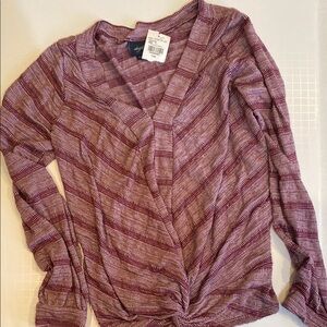 Daytrip Purple Long Sleeve Wrap Blouse